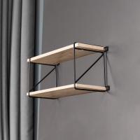 Полкодержатель мет. KOMBO 166*400 черный AKS — купить мебельную фурнитуру в Санкт-Петербурге | AKS мебель
