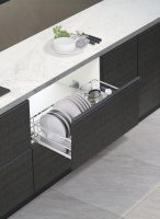 Выдвижная корзина-сушка 800 FLAT LINE нерж.сталь, хром AKS — купить мебельную фурнитуру в Санкт-Петербурге | AKS мебель
