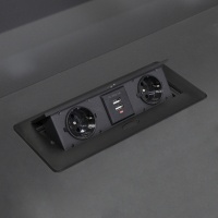 Выдвижной удлинитель NOVA USB, 2 розетки, 2xUSB, черный AKS — купить мебельную фурнитуру в Санкт-Петербурге | AKS мебель
