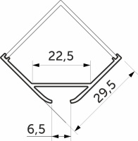 Профиль алюминиевый угловой/подвесной ORION-GREAT 3030Q с экраном квадрат, цвет алюминий, 2м, AKS — купить мебельную фурнитуру в Санкт-Петербурге | AKS мебель
