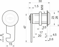 Замок для распашной двери механический 103-20, черный, AKS — купить мебельную фурнитуру в Санкт-Петербурге | AKS мебель
