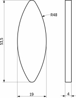 Шкант плоский №10 (53*19*4) (уп/20 шт) РП — купить мебельную фурнитуру в Санкт-Петербурге | AKS мебель
