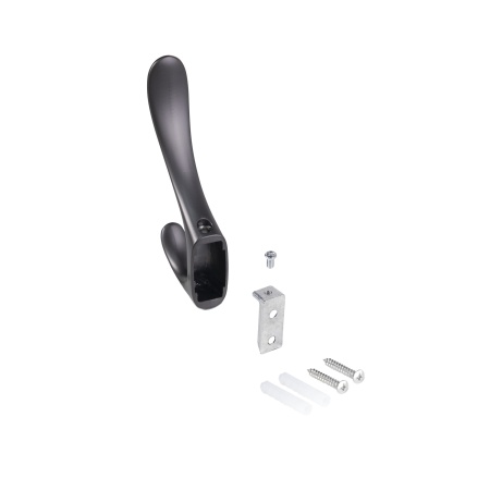 Крючок меб. двухрожковый мет. ROMA графит AKS — купить мебельную фурнитуру в Санкт-Петербурге | AKS мебель
