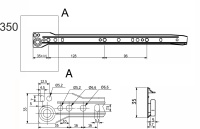Направляющая роликовая L-350 1,0мм AKS белая — купить мебельную фурнитуру в Санкт-Петербурге | AKS мебель
