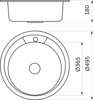 Мойка н/сталь, круглая одночашевая, d495мм, полированная, врезн на столешницу, AKS (0,8мм) — купить мебельную фурнитуру в Санкт-Петербурге | AKS мебель
