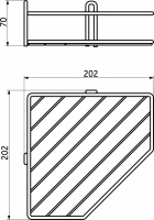 Полка подвесная угловая 1-ярусная 202*202*70, черный РФ — купить мебельную фурнитуру в Санкт-Петербурге | AKS мебель
