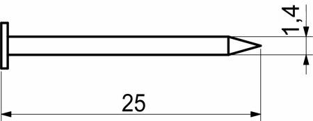 Гвозди 1,4*25 (уп/1кг) AKS — купить мебельную фурнитуру в Санкт-Петербурге | AKS мебель

