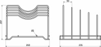 Держатель настольный для тарелок и крышек 260*235*207, белый РФ — купить мебельную фурнитуру в Санкт-Петербурге | AKS мебель
