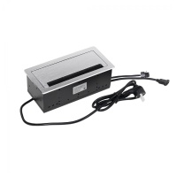 Выдвижной удлинитель Atlas USB, 2 розетки, 2xUSB, HDMI, LAN, шлиф. сталь AKS — купить мебельную фурнитуру в Санкт-Петербурге | AKS мебель
