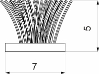Уплотнитель щеточный самоклеящийся шампань/бронза 7x5 мм AKS (1бух.=400пог.м.) — купить мебельную фурнитуру в Санкт-Петербурге | AKS мебель
