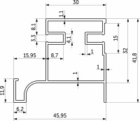 Профиль алюм. GOLA-16 вертикальный боковой 5,4 м серебро AKS — купить мебельную фурнитуру в Санкт-Петербурге | AKS мебель
