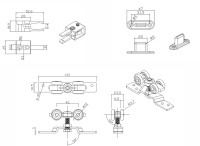 Комплект STANDART для 1 раздвижной двери AKS 60 кг (без направляющей) — купить мебельную фурнитуру в Санкт-Петербурге | AKS мебель
