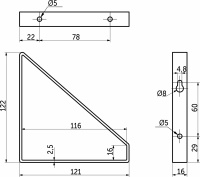 Полкодержатель мет. DALI 122*121*16*2,5 черный AKS — купить мебельную фурнитуру в Санкт-Петербурге | AKS мебель
