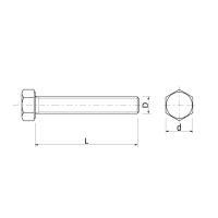 Болт с шестигранной головкой М8*60 полн. резьба, цинк (1кг=38шт) — купить мебельную фурнитуру в Санкт-Петербурге | AKS мебель
