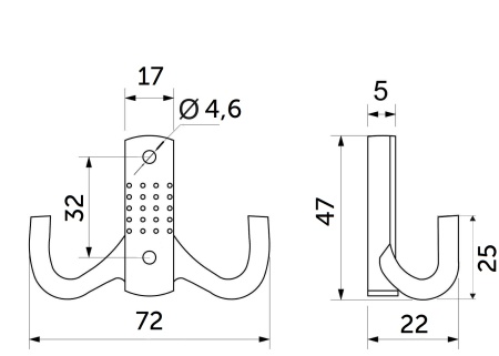Крючок меб. двухрожковый мет. WP12 сатин GRIDLI — купить мебельную фурнитуру в Санкт-Петербурге | AKS мебель
