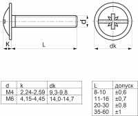 Винт с прессшайбой М6*30 (уп/1тыс.шт.) AKS — купить мебельную фурнитуру в Санкт-Петербурге | AKS мебель
