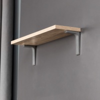 Полкодержатель регоменсоль 12см серый AKS (1 компл. = 2 шт.) — купить мебельную фурнитуру в Санкт-Петербурге | AKS мебель
