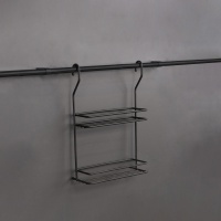 Корзина на трубу d16 двойная малая CWJ116B черный AKS — купить мебельную фурнитуру в Санкт-Петербурге | AKS мебель
