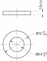 Шайба плоская d6 DIN125 (уп/20 шт) AKS — купить мебельную фурнитуру в Санкт-Петербурге | AKS мебель
