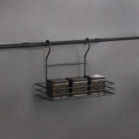 Корзина на трубу d16 одинарная мини CWJ102M черный AKS — купить мебельную фурнитуру в Санкт-Петербурге | AKS мебель
