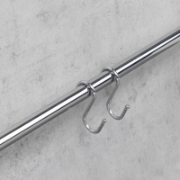 Крючок на трубу d16 ретро двойной хром AKS — купить мебельную фурнитуру в Санкт-Петербурге | AKS мебель
