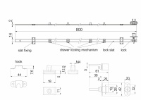Замок для выдвижных 4-х ящиков механический центральный 288/800 AKS — купить мебельную фурнитуру в Санкт-Петербурге | AKS мебель

