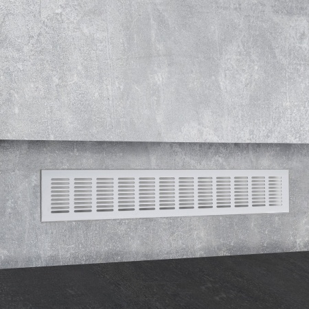 Решетка вентиляционная 480х80мм серебро алюминий AKS — купить мебельную фурнитуру в Санкт-Петербурге | AKS мебель
