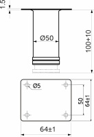 Опора меб. мет. d50 h100 с регул. белый AKS — купить мебельную фурнитуру в Санкт-Петербурге | AKS мебель
