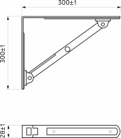 Полкодержатель складной 300 белый AKS (Модель 3) — купить мебельную фурнитуру в Санкт-Петербурге | AKS мебель
