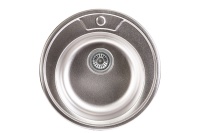 Мойка н/сталь, круглая одночашевая, d510мм, декорированный хром, врезн на столещницу, AKS (0,8мм) — купить мебельную фурнитуру в Санкт-Петербурге | AKS мебель
