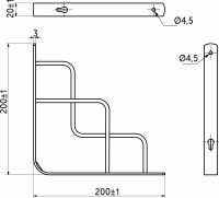 Полкодержатель мет. QUADRO 200*200*20*3, черный AKS — купить мебельную фурнитуру в Санкт-Петербурге | AKS мебель
