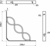 Полкодержатель мет. INFINITY 200*200*20*3, белый AKS — купить мебельную фурнитуру в Санкт-Петербурге | AKS мебель
