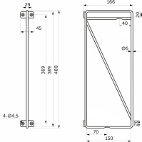 Полкодержатель мет. KOMBO 166*400 черный AKS — купить мебельную фурнитуру в Санкт-Петербурге | AKS мебель

