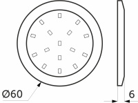 Светильник светодиодный Maia, накладной, 1,5W, 12V, холодный белый (6500К), AKS — купить мебельную фурнитуру в Санкт-Петербурге | AKS мебель
