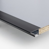 Профиль алюминиевый накладной/торцевой AVIOR, с экраном, цвет черный, 3м, AKS — купить мебельную фурнитуру в Санкт-Петербурге | AKS мебель
