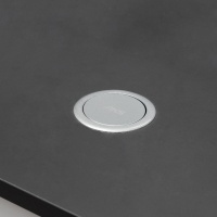 Выдвижной удлинитель Vulcan, 60 мм 3 розетки, крышка пластик, цвет алюминий, AKS — купить мебельную фурнитуру в Санкт-Петербурге | AKS мебель
