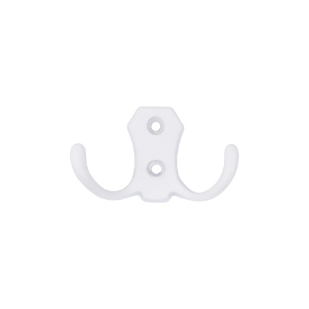 Крючок меб. двухрожковый мет. WP89 белый AKS — купить мебельную фурнитуру в Санкт-Петербурге | AKS мебель
