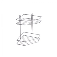 Полка подвесная угловая 2-ярусная 202*202*282, серебро РФ — купить мебельную фурнитуру в Санкт-Петербурге | AKS мебель
