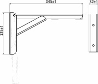 Полкодержатель складной 350*135*30 черный AKS (Модель 2) — купить мебельную фурнитуру в Санкт-Петербурге | AKS мебель

